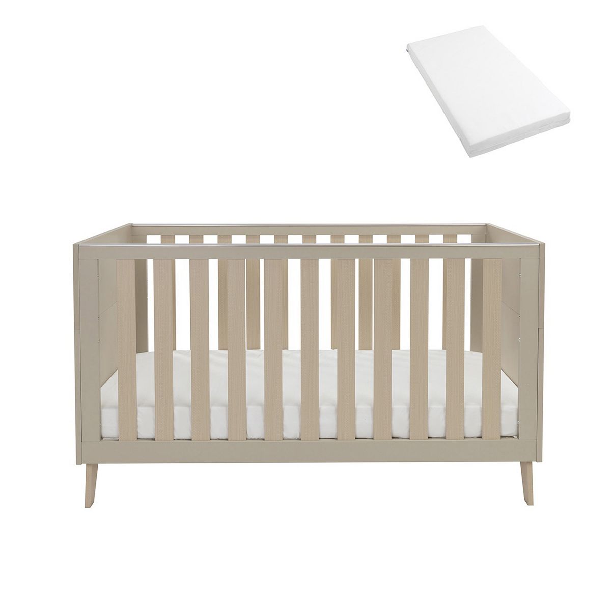 Babymore Dante Cot Bed Cashmere With Fibre Mattress
