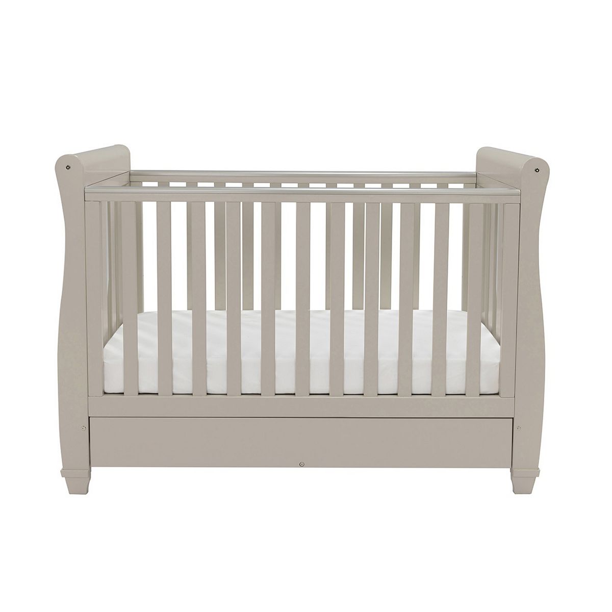 Babymore Eva Sleigh Cot Bed With Drawer Cashmere