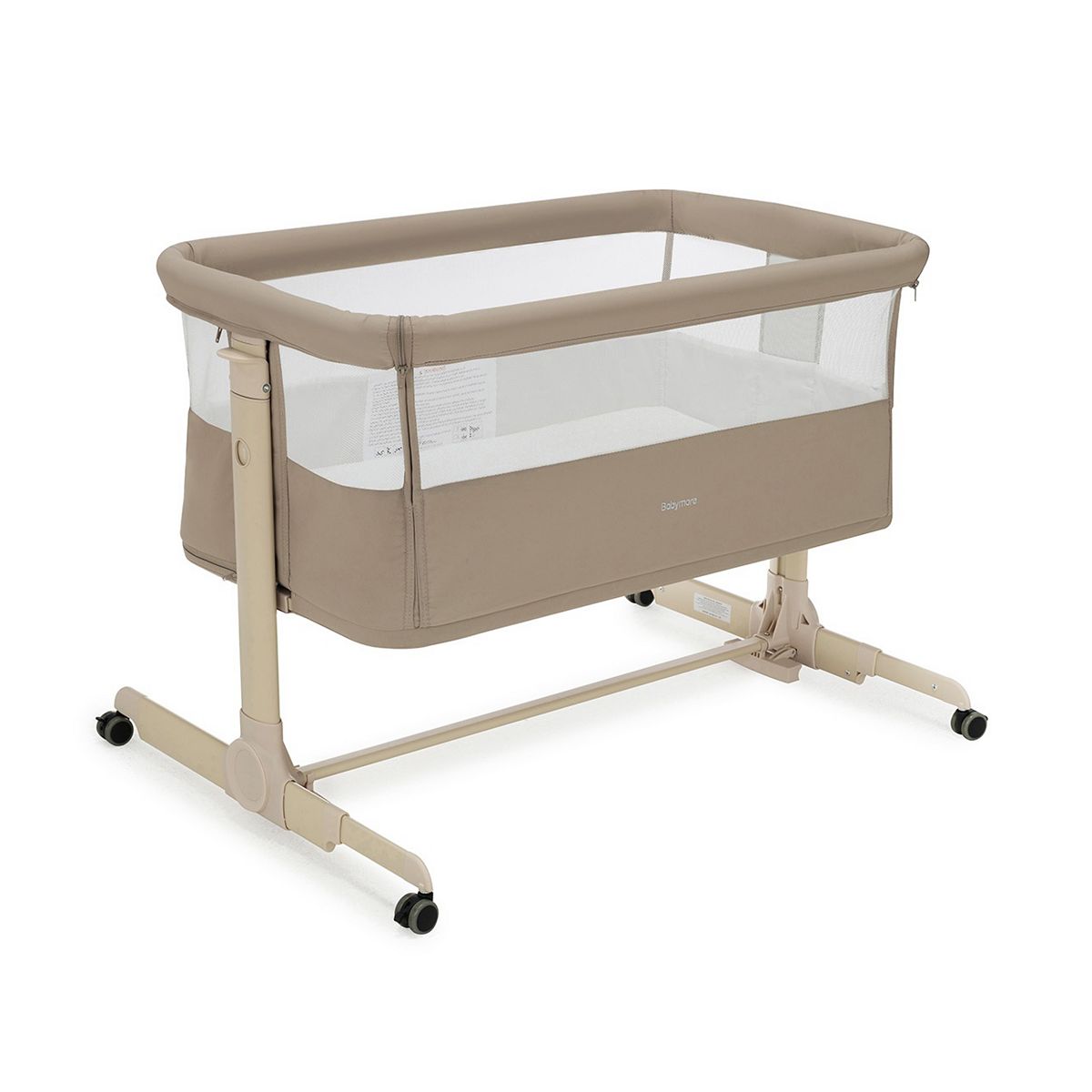 Babymore Neera Bedside Crib Khaki