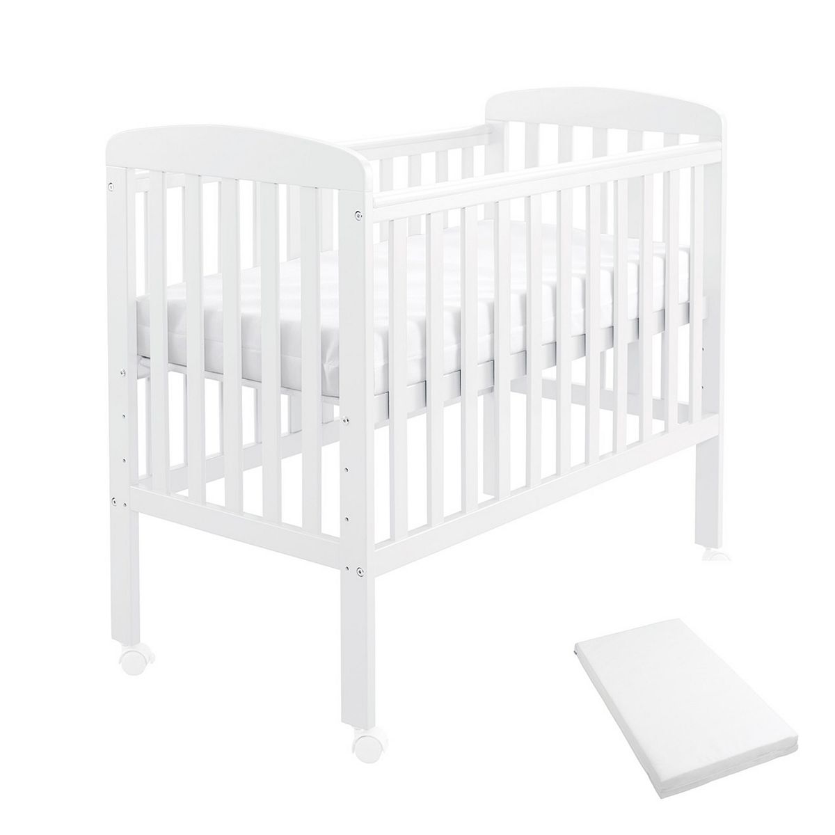 Babymore Space Saver Cot With Mattress White