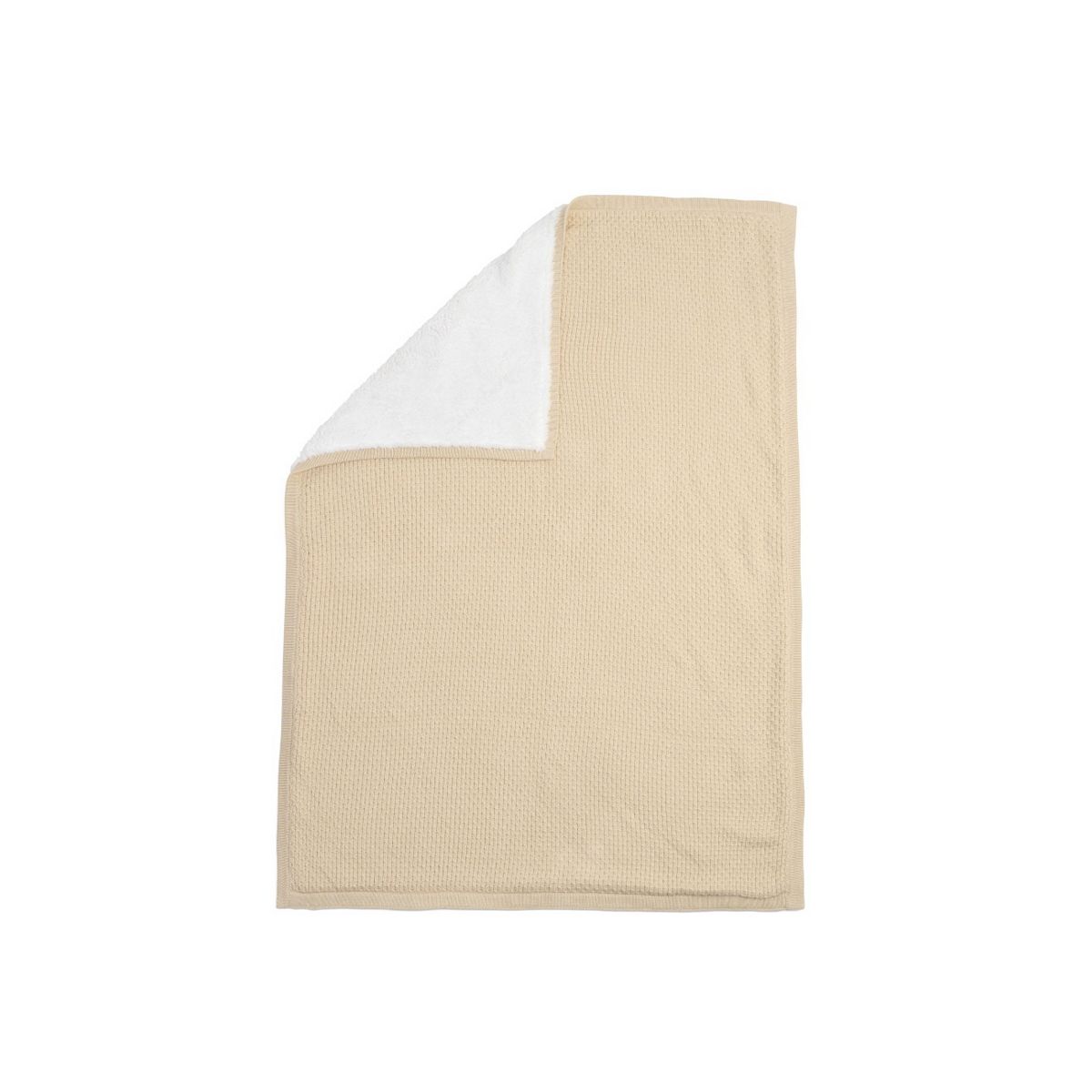 Clair De Lune Organic Knitted Sherpa Blanket Cream