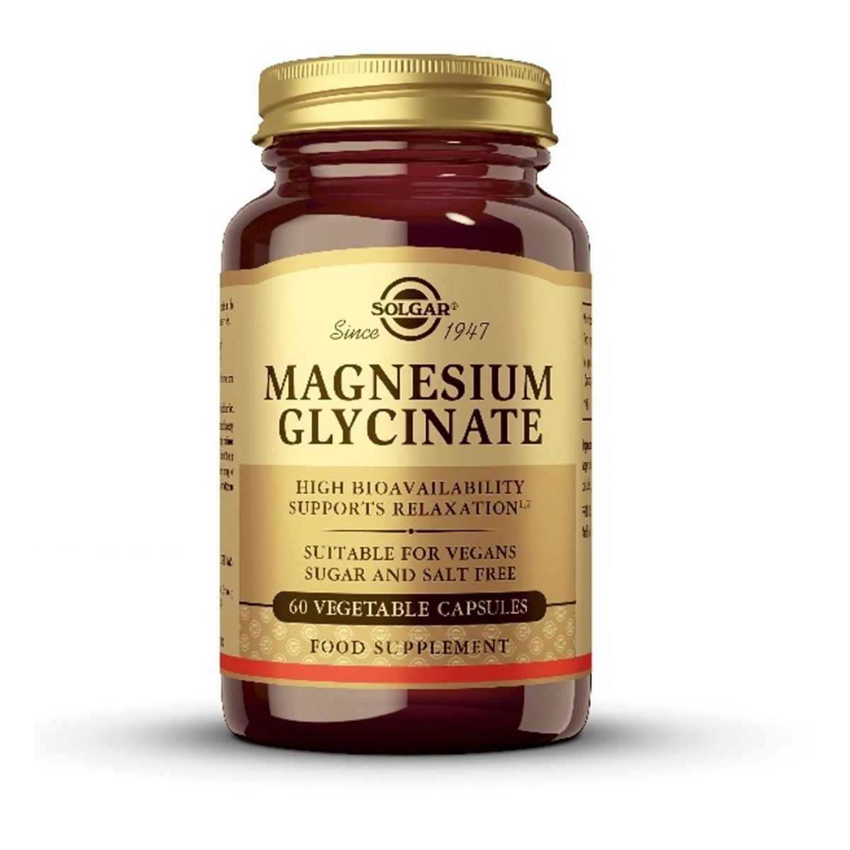 Solar Solgar Magnesium Glycinate 60 Capsules