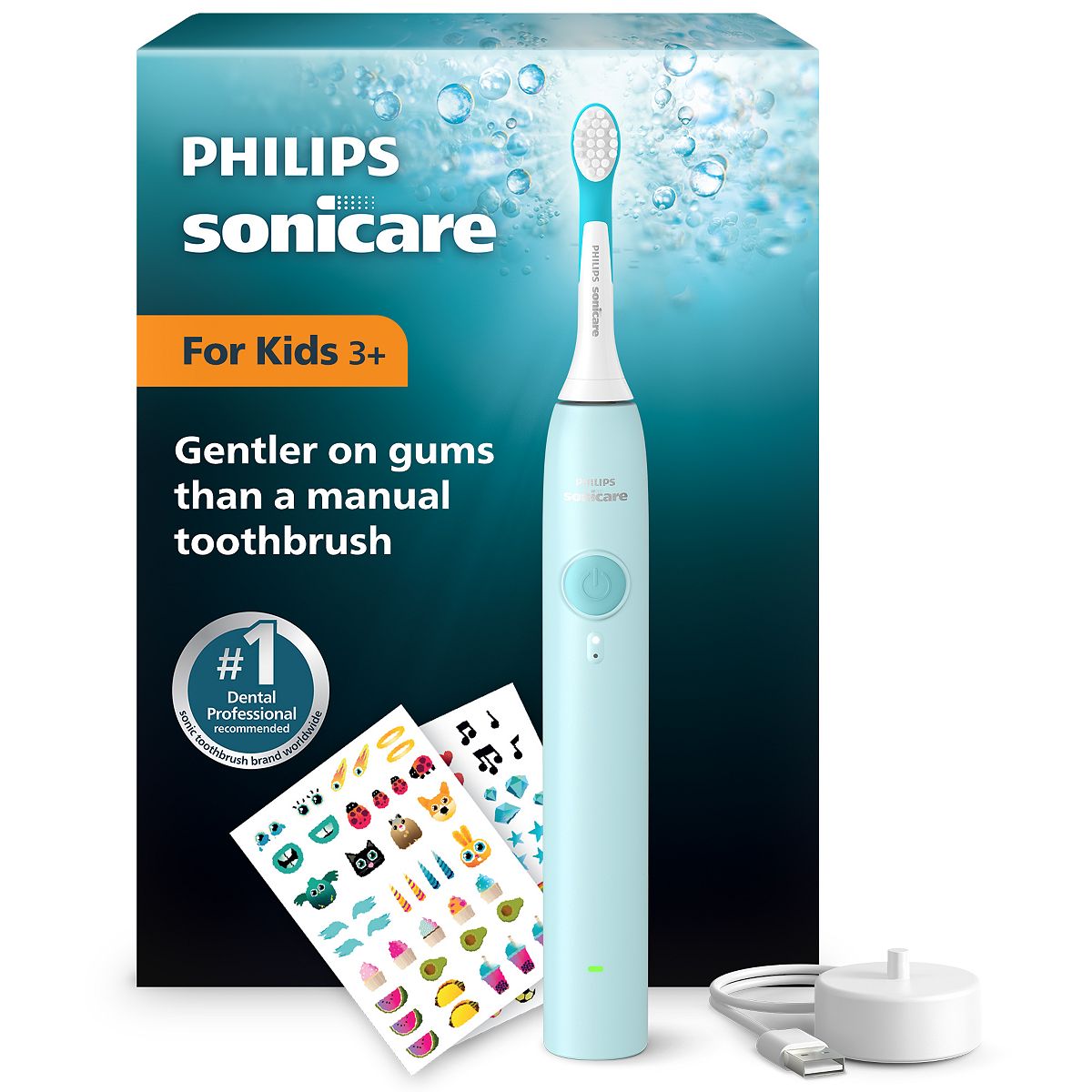 Philips Sonicare For Kids Electric Toothbrush Teal Hx6500/03