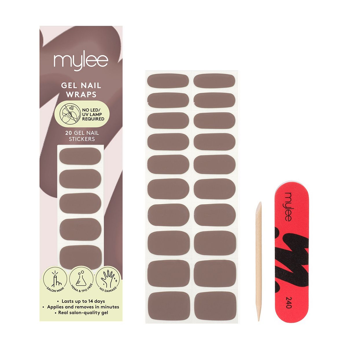 Mylee Nail Wraps Taupe Of Mind X 20