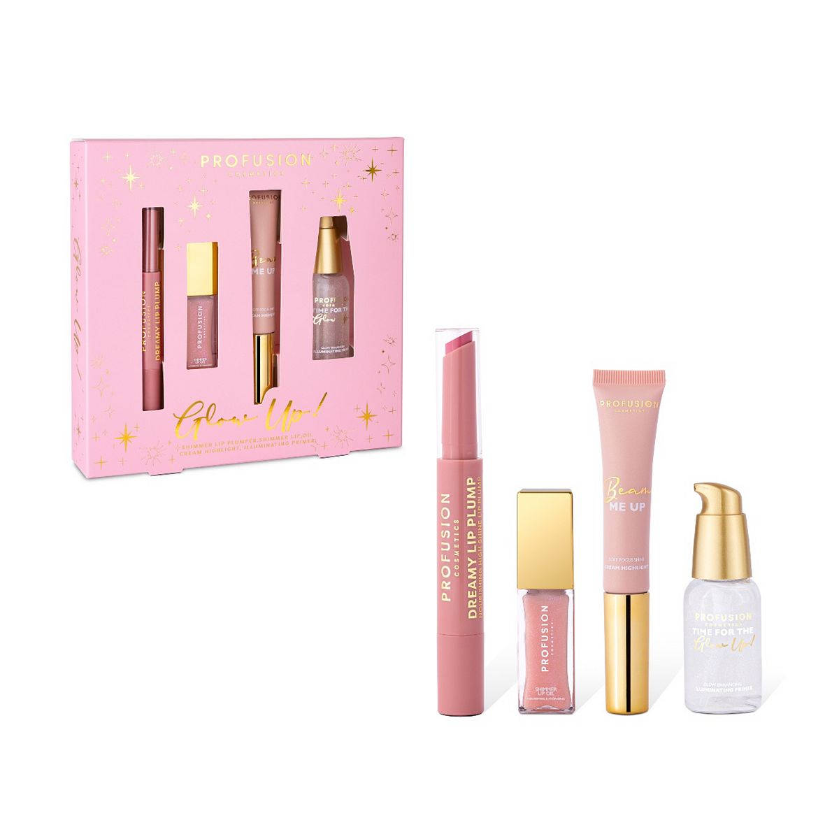 Profusion Glow Up Lips And Highlighter Set