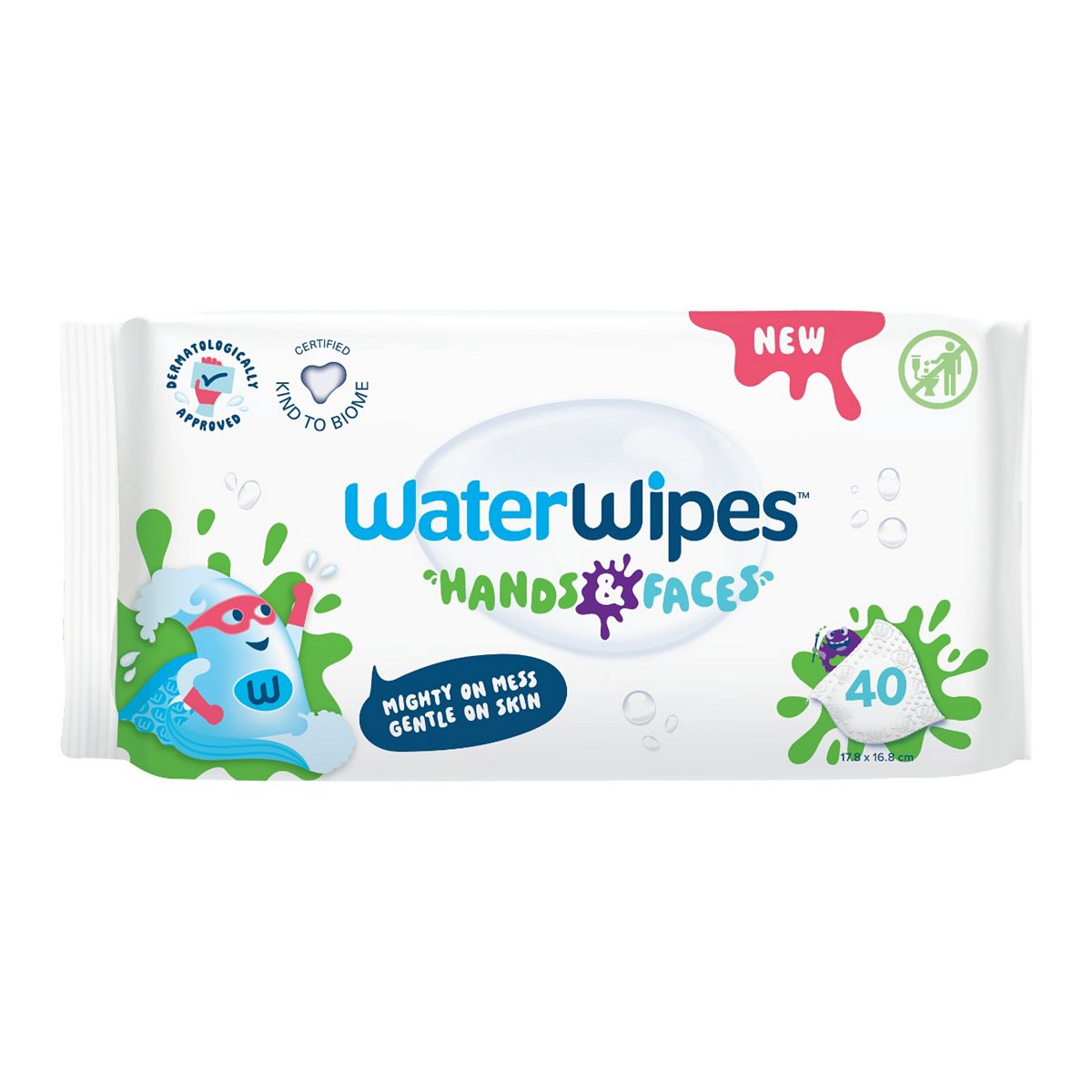 Water Wipes Waterwipes Toddler Hands & Face Wipes, Microbiome Friendly Wet Wipes For Children Suitable Sensitive Skin, 40 Count (1 Pack)