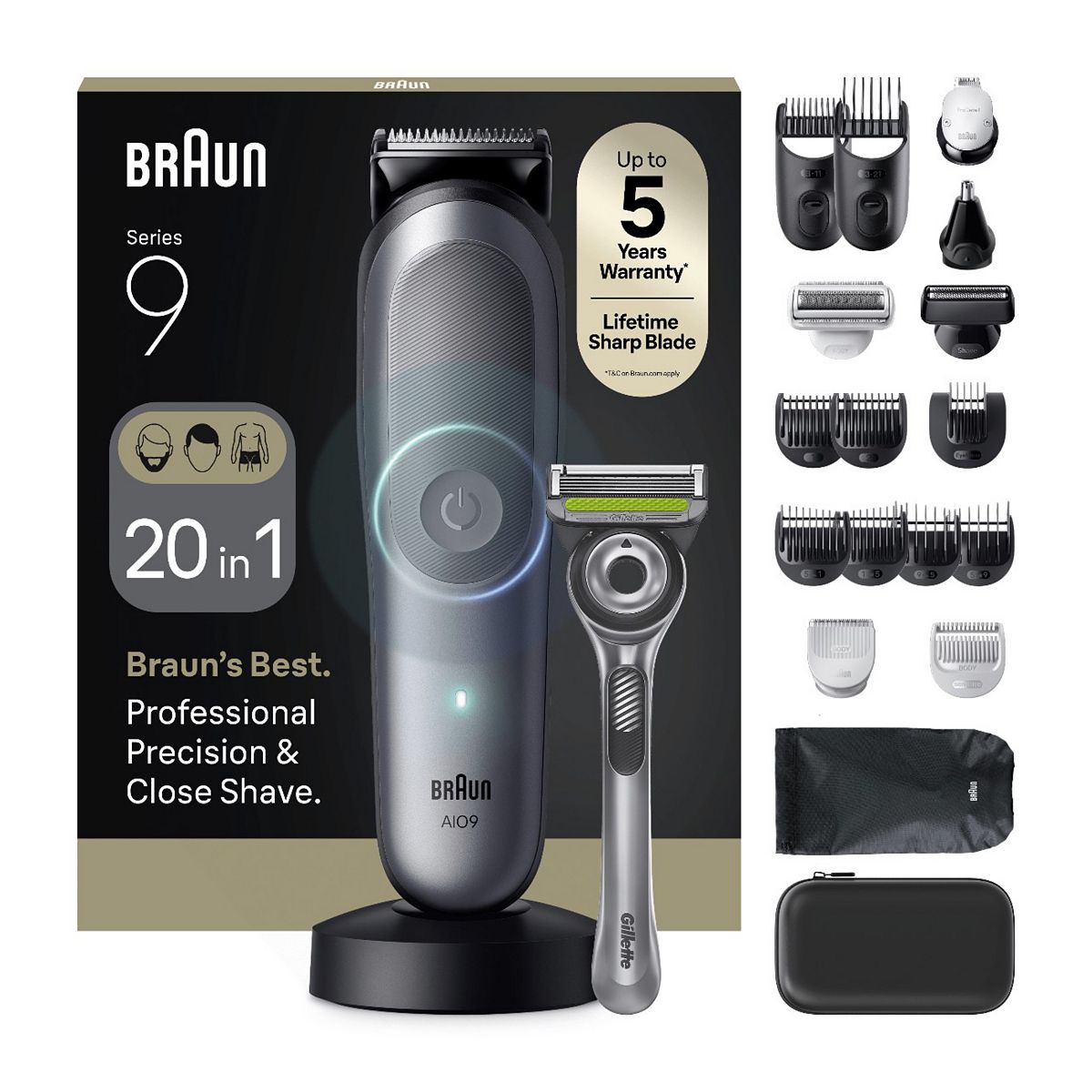 Braun All-In-One Series 9 Grooming Kit, Aio9540, Grey