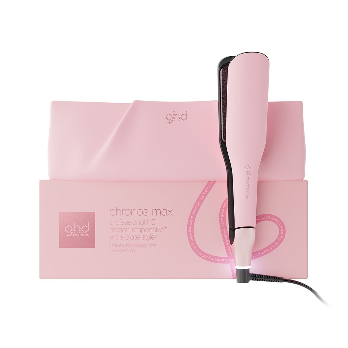 Ghd Chronos Max Wide Plate Limited Edition Hair Straightener In Dusted Pink