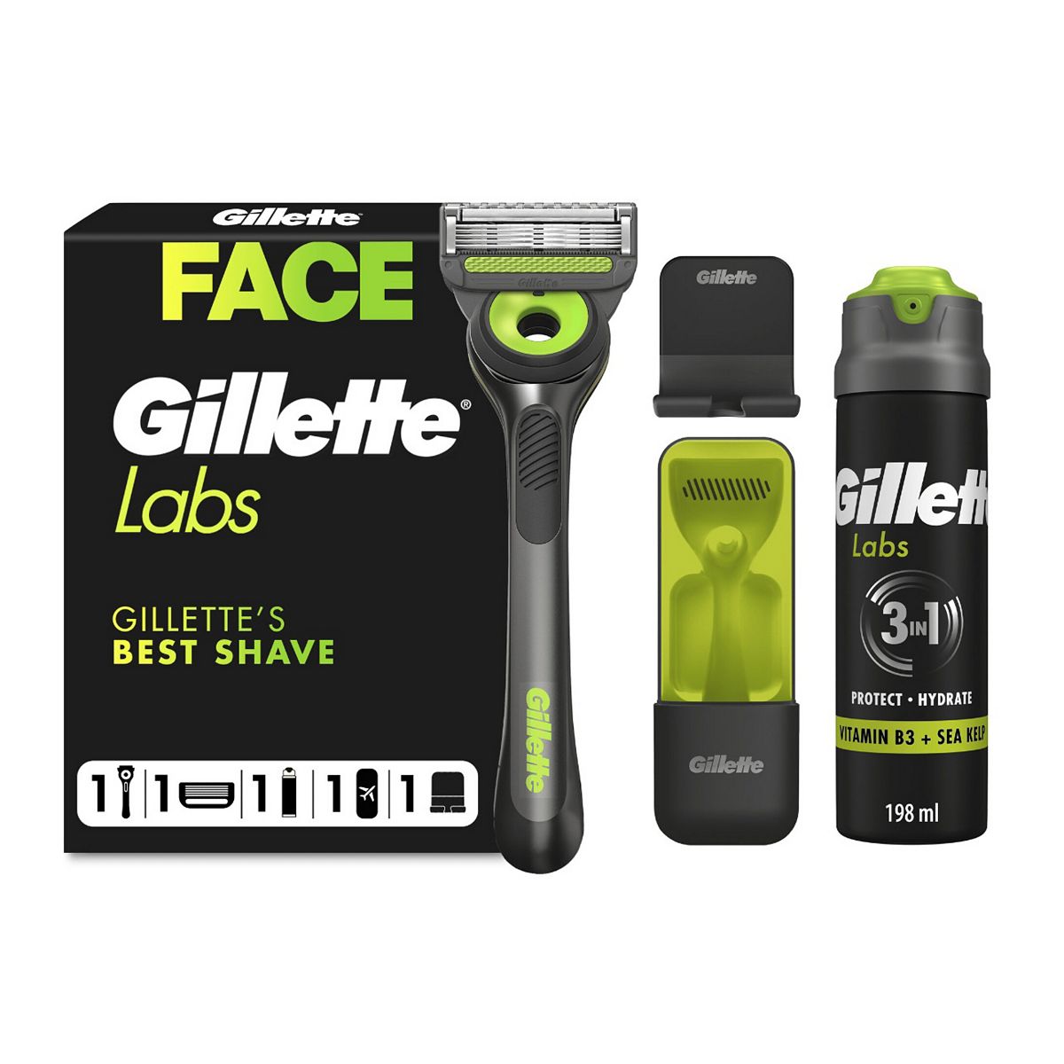 Gillette labs With Exfoliating Bar Razor & Travel Case