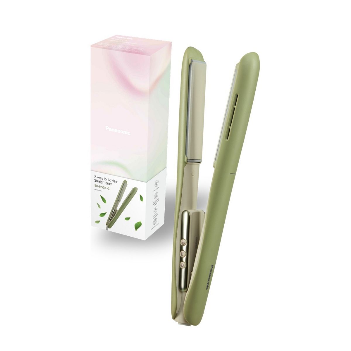 Panasonic Matcha Green Ion Conditioning Hair Straightener Ceramic Plates Eh-Hv31