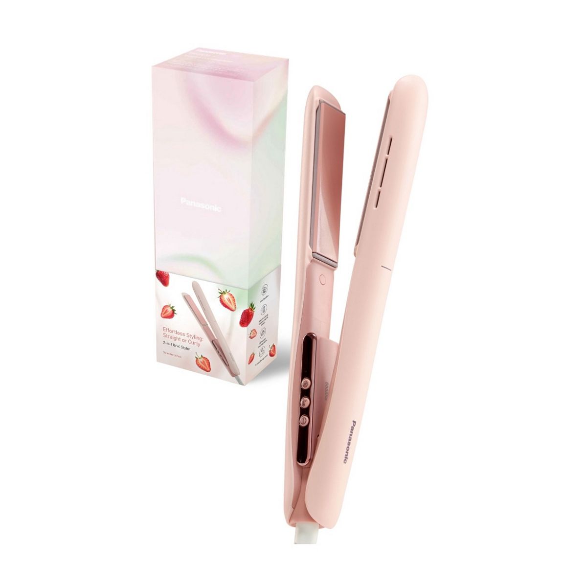 Panasonic Strawberry Pink Ion Conditioning Hair Straightener Ceramic Plates Eh-Hv31