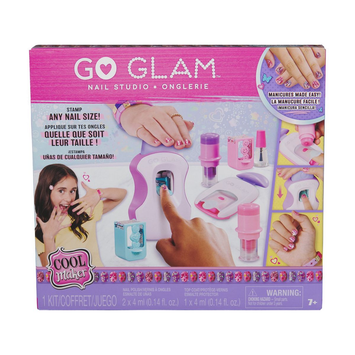 Cool MAKER, GO GLAM Studio Nail Kit, Style 200 Nails with 4 Medium, Pink - Image 7
