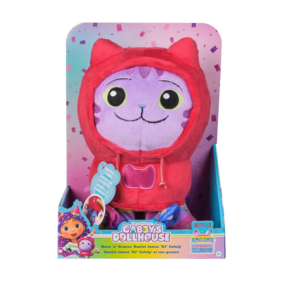 Spin Master Gabby's Dollhouse Deluxe Plush Dj Catnip Soft Toy