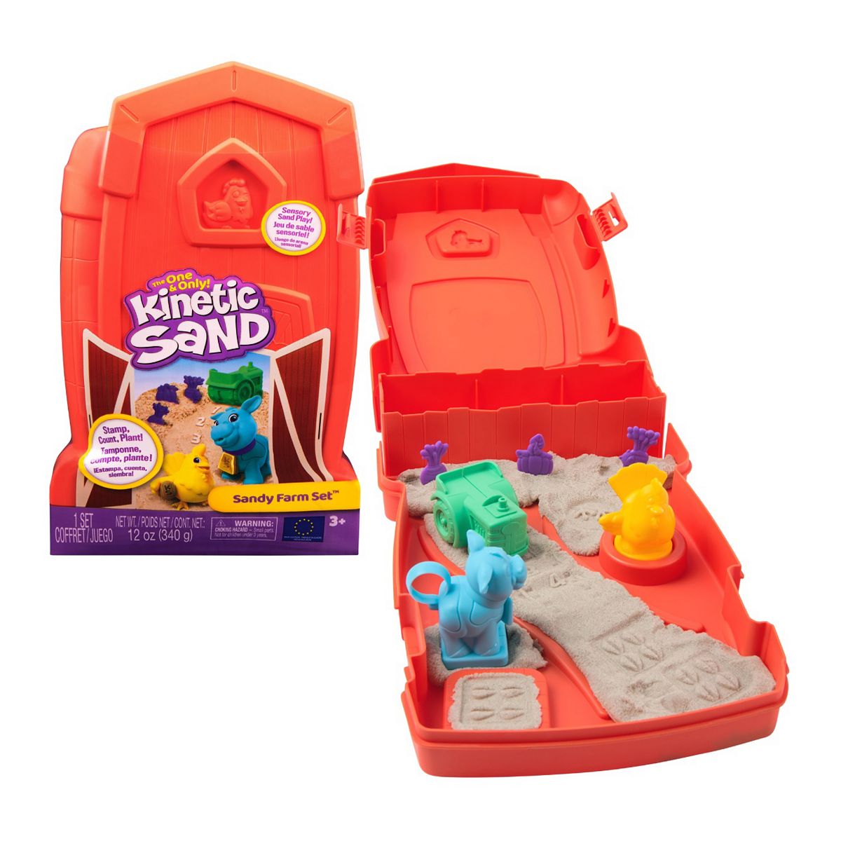 Spin Master Kinetic Sand Sandy Farm Set Compond