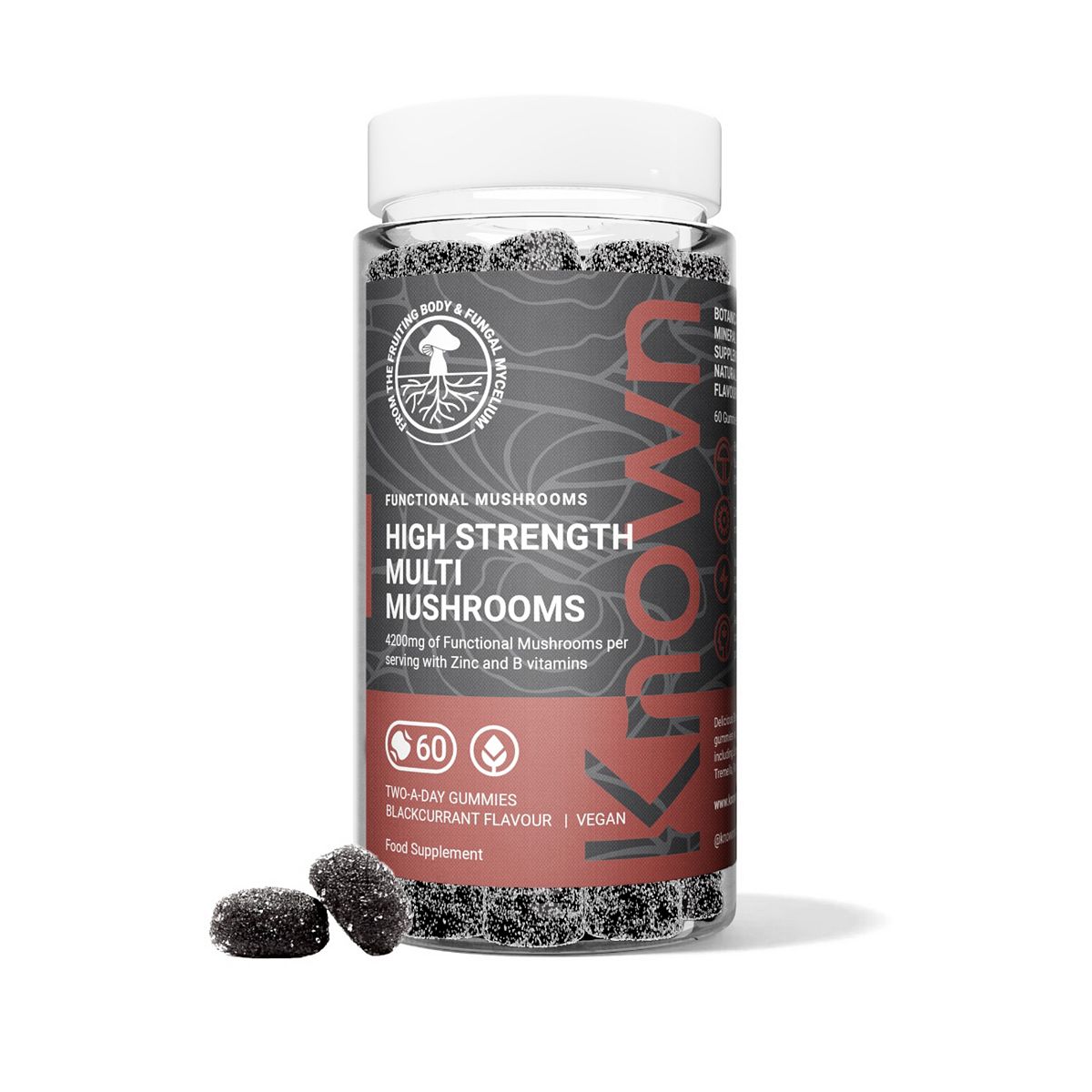 Known Nutrition High Strength Multi Mushrooms Vegan 60 Gummies