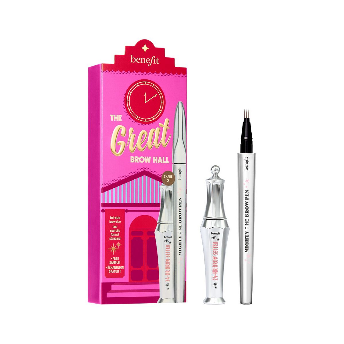 Benefit The Great Brow Hall Shade 5 Mighty Fine Pen & 24 Hour Setter Duo Gift Set