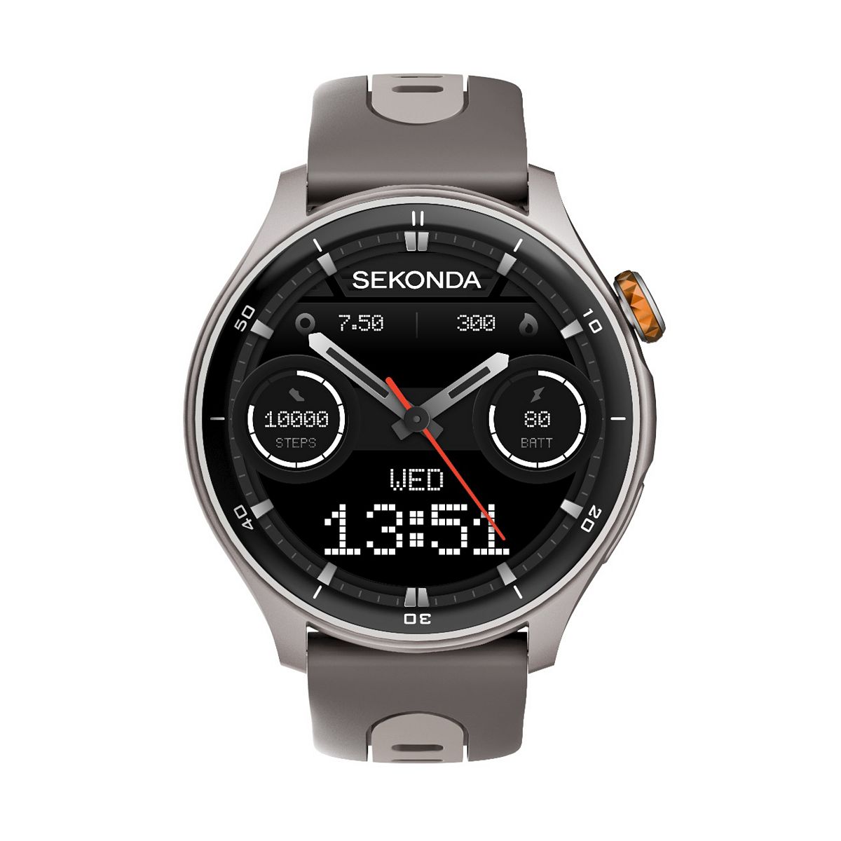 Sekonda Active Pro Smartwatch, Grey Case And Strap, 1.4 Inch Touch Screen Comes With Charging Cable Multicolor