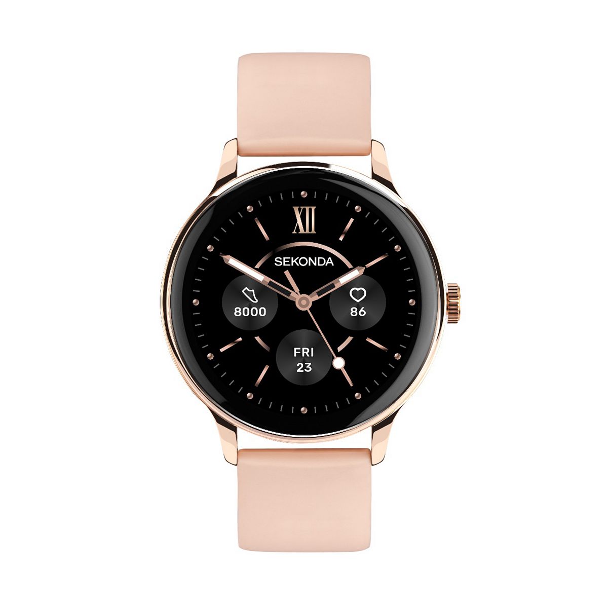Sekonda Flex Plus Smartwatch, Pink Silicone Strap, 1.3 Inch Touch Screen Comes With Charging Cable Multicolor