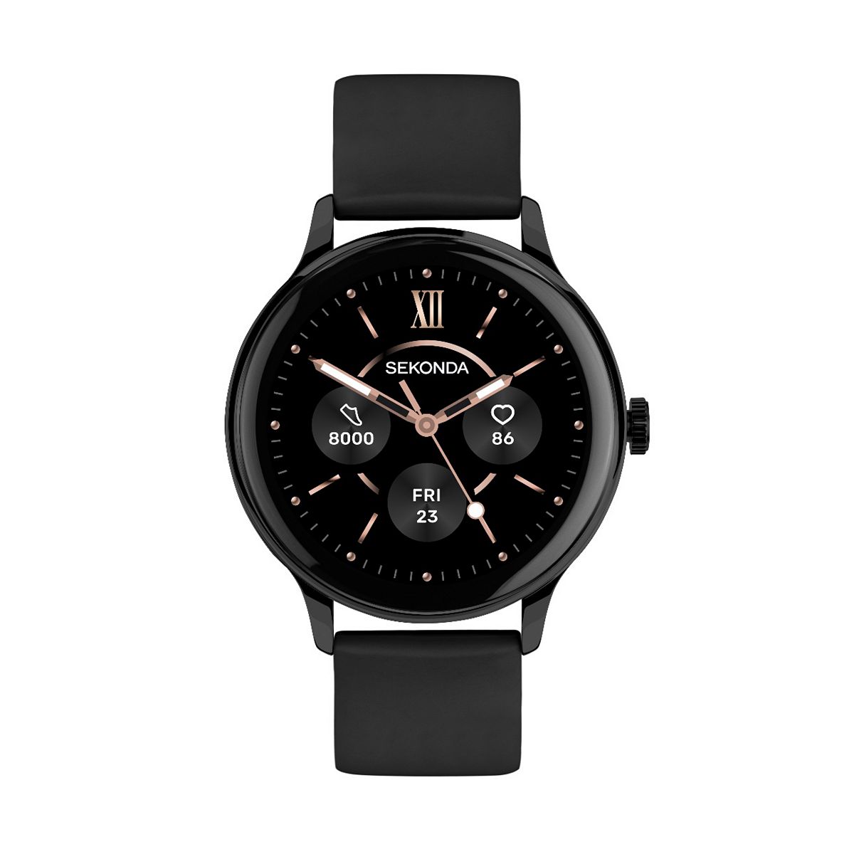 Sekonda Flex Plus Smartwatch, Black Silicone Strap, 1.3 Inch Touch Screen Comes With Charging Cable Multicolor