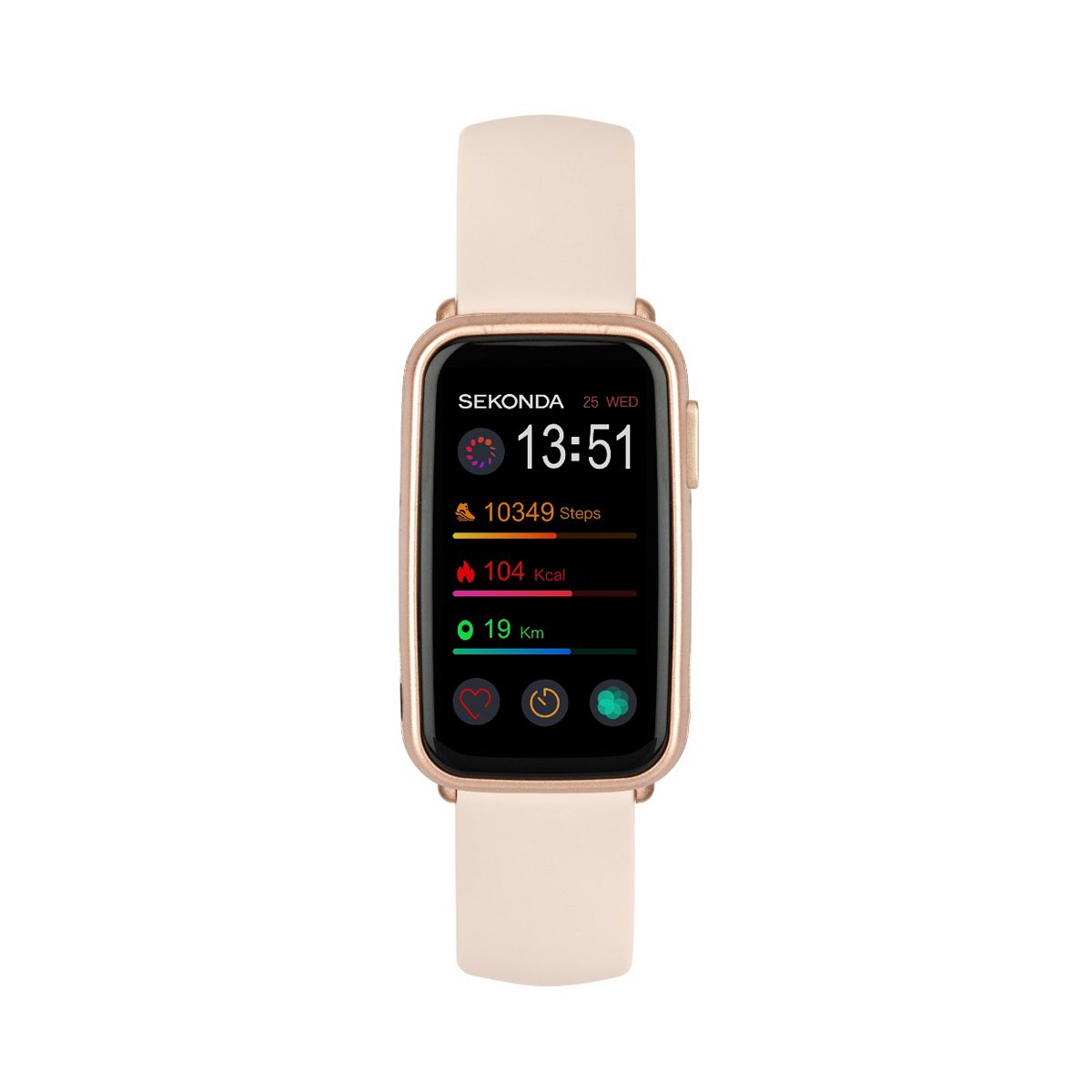 Sekonda Track Smartwatch, Pink Silicone Strap, 1.47 Inch Touch Screen With Charging Cable Multicolor