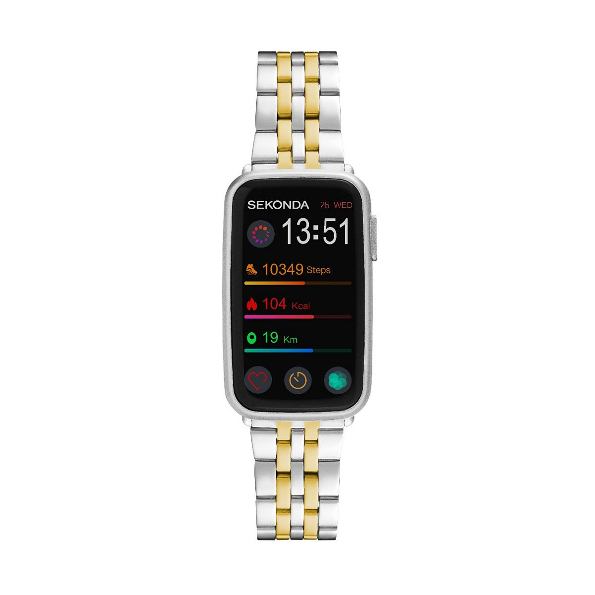 Sekonda Track Smartwatch, Two Tone Bracelet, 1.47 Inch Touch Screen With Charging Cable Multicolor