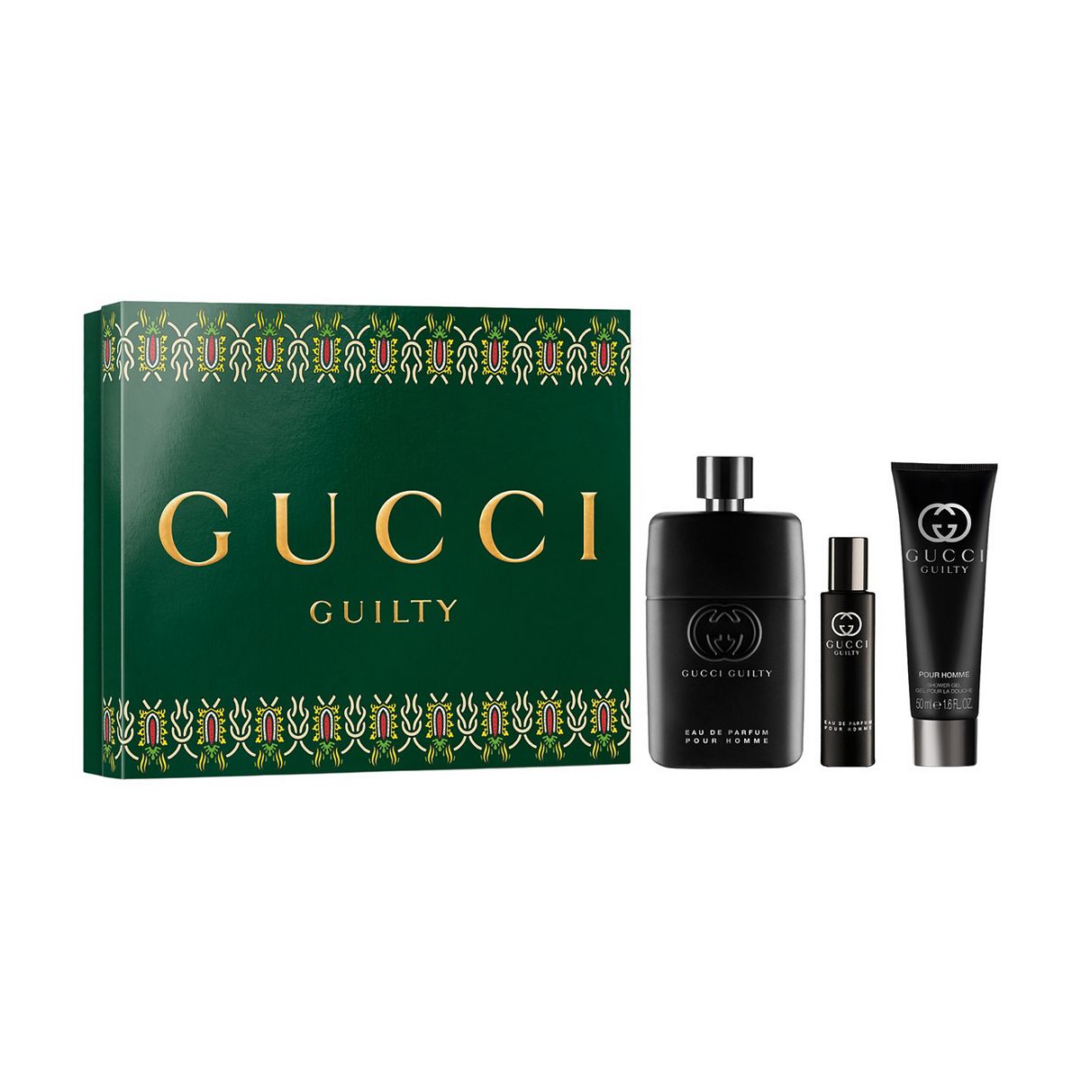 Gucci Guilty Pour Homme Eau De Parfum For Men And Shower Gel Trio Gift Set, 75ml