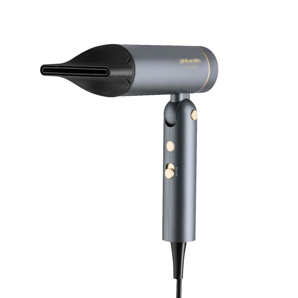 Carmen Carmen X Phil Smith Professional Bldc Motor Mini Foldable Hair Dryer Graphite With Champagne Accents – Image 2