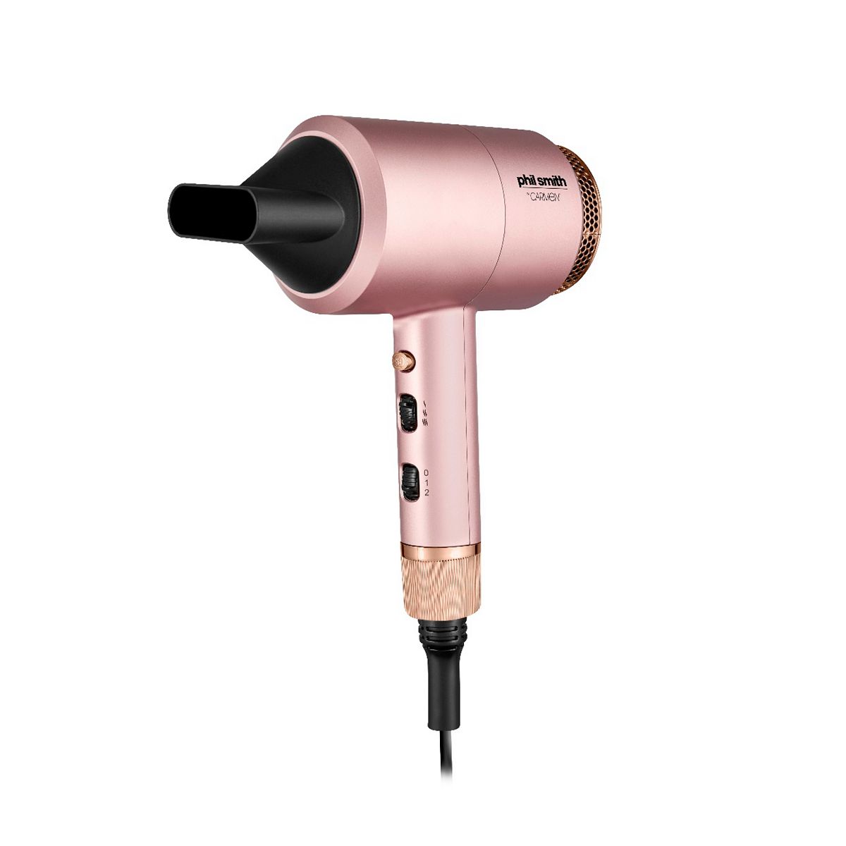Carmen Carmen X Phil Smith Dc Ionic Pro Hair Dryer With Diffuser Pink And Rose Gold – Image 2