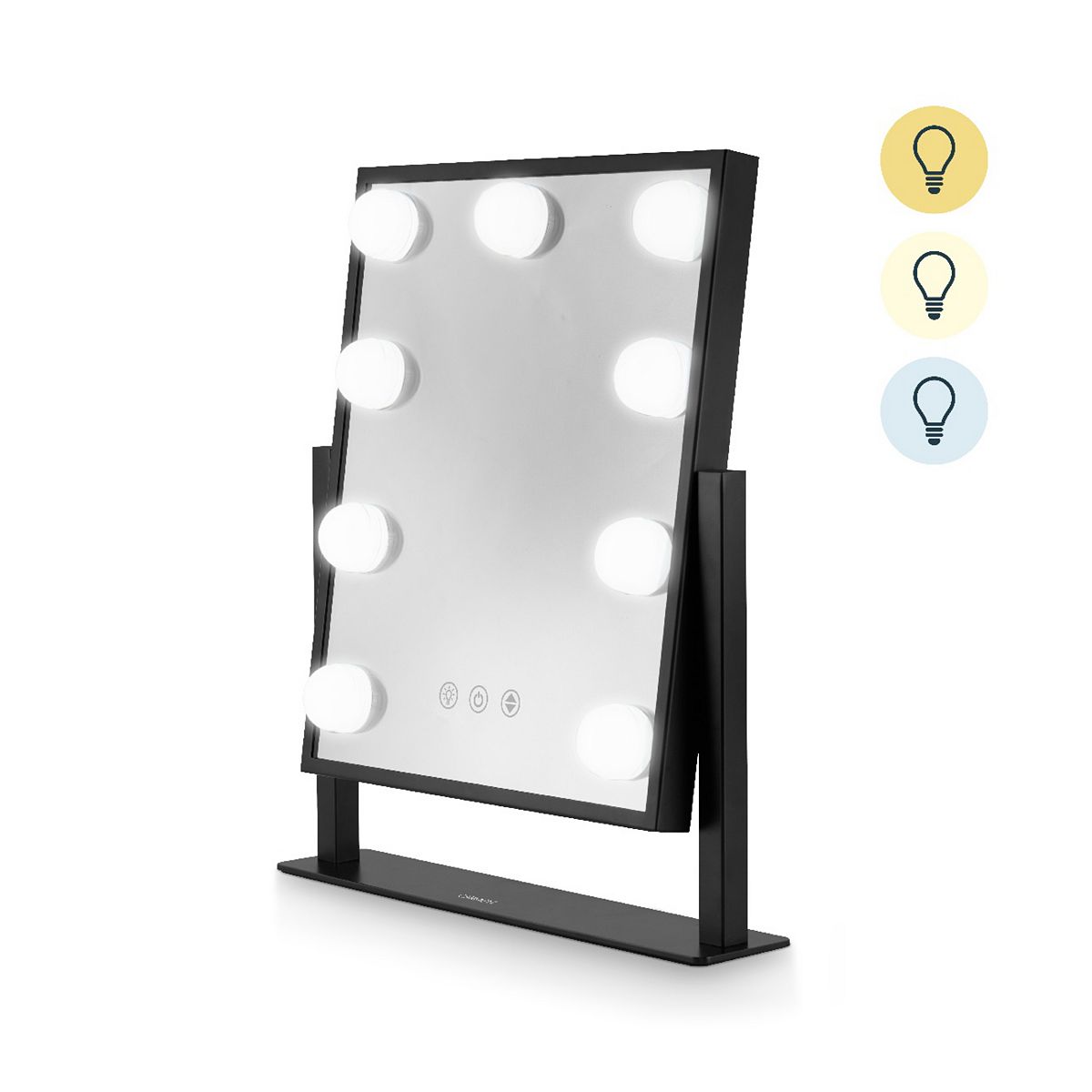 Carmen Hollywood 9 Bulb Metal Vanity Mirror Black