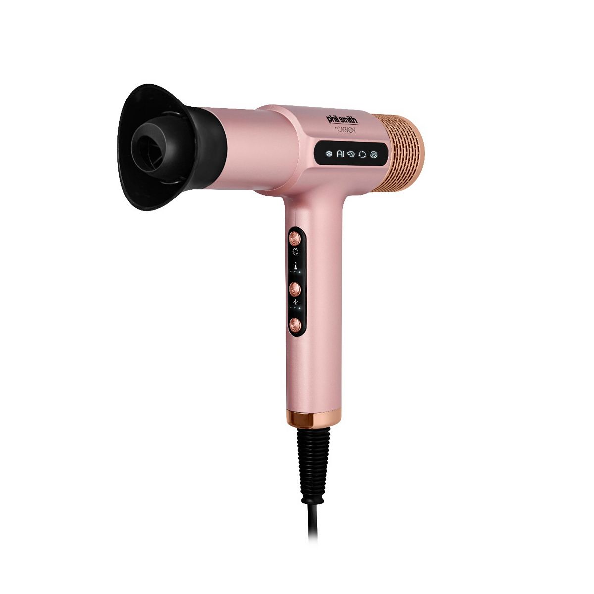 Carmen Carmen X Phil Smith Bldc Ionic Hair Dryer With Led Display Pink And Rose Gold – Image 2