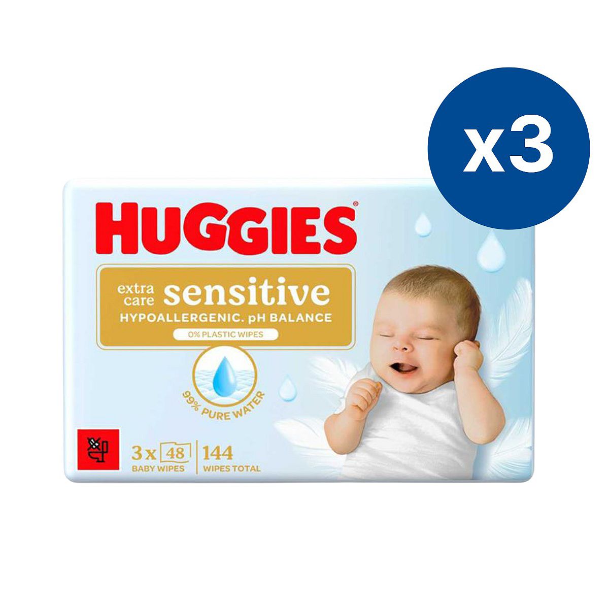 Huggies Extra Care Sensitive Baby Wipes 48 X 9 Packs