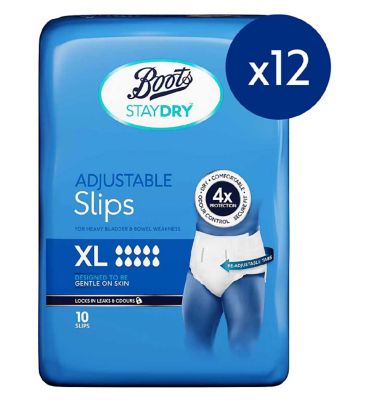 Boots Staydry Slips XL - 120 Pairs (12 Pack Bundle) - Boots Ireland