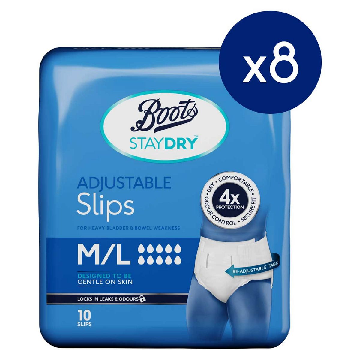 Staydry Boots Slips M/l 8 X 10 Pack Bundle - 80 Pairs