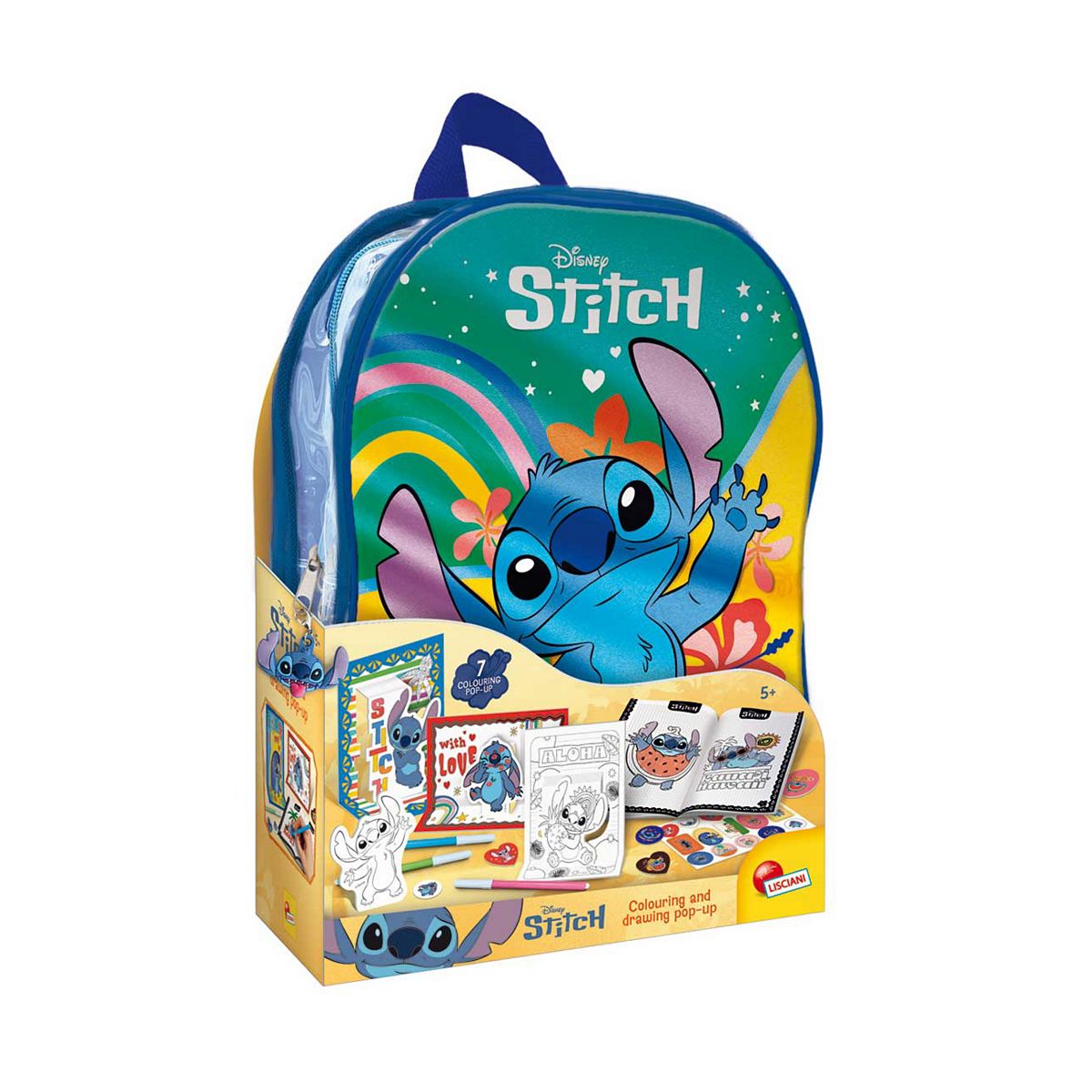 Lisciani Disney Stitch Colouring And Drawing Backpack