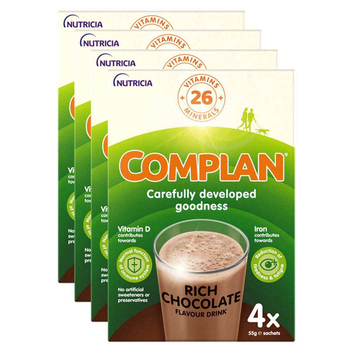 Complan Chocolate Flavour Nutritional Drink 4 Pack Bundle