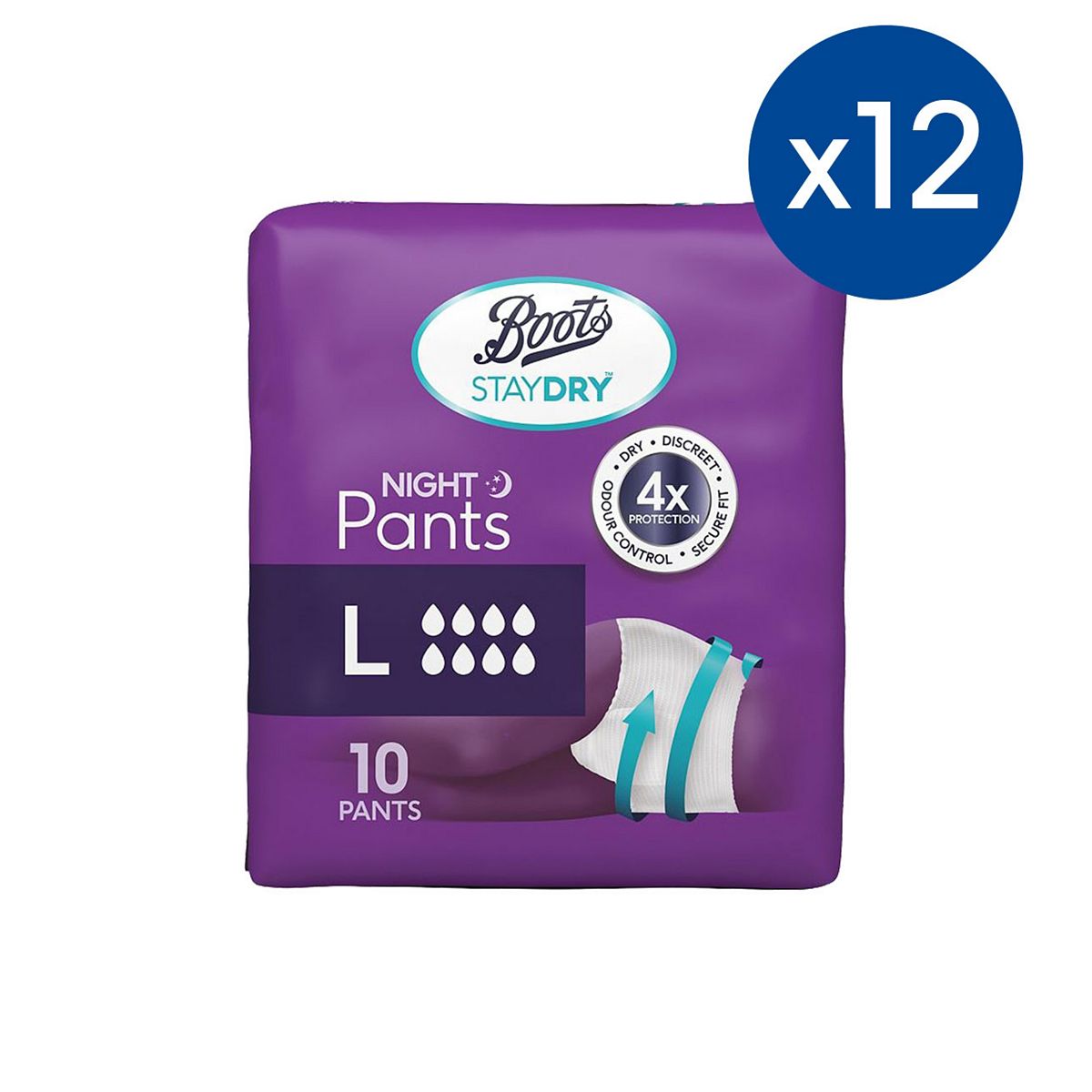 Staydry Boots Night Pants Large 12X10 - 120