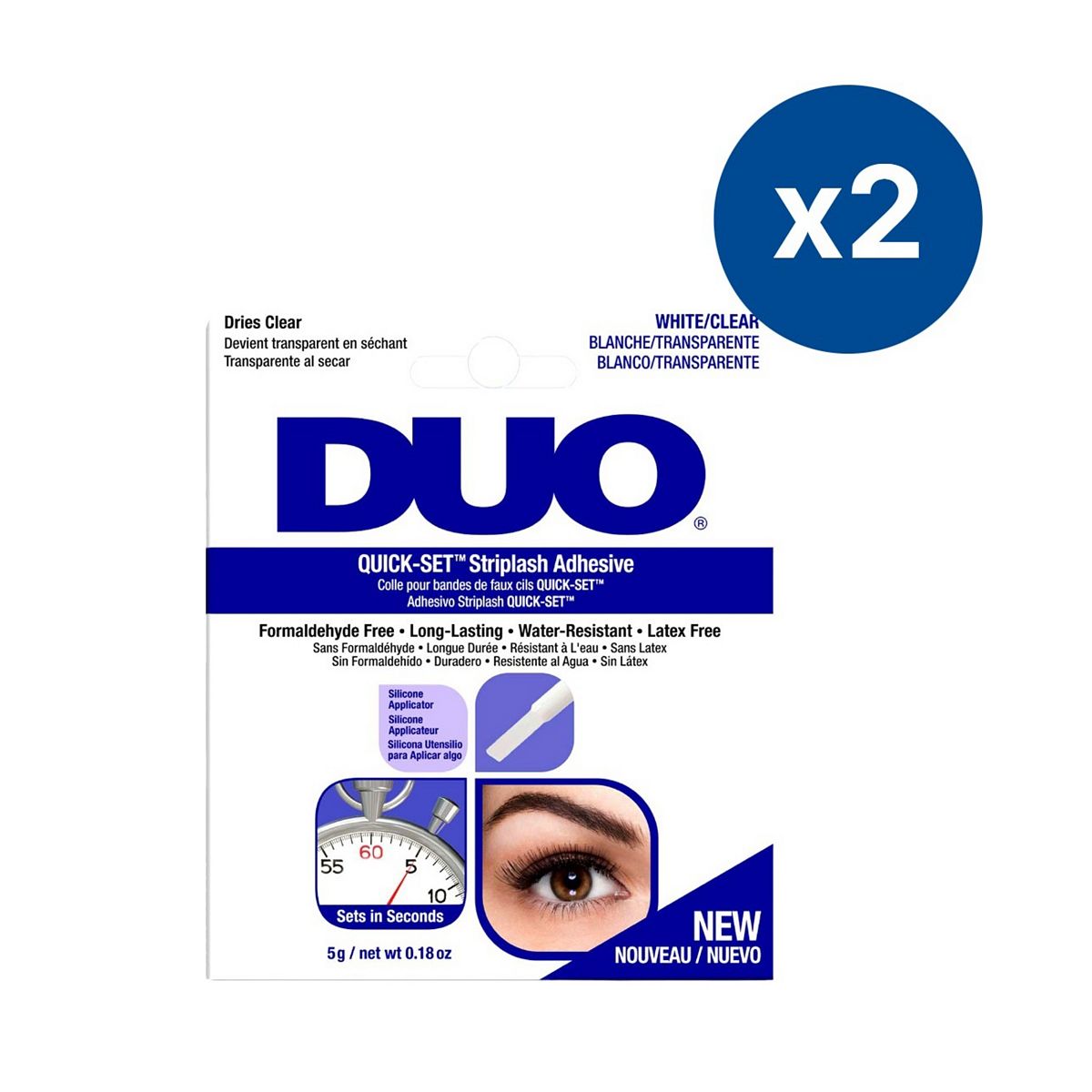 Duo Quick-Set Striplash Adhesive Clear 2 X 5g