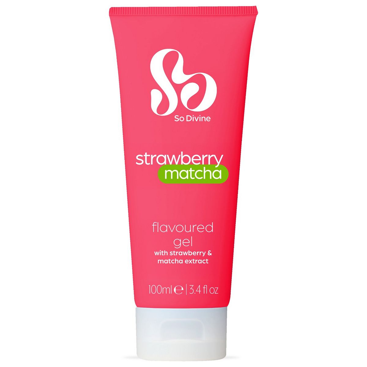 So Divine Strawberry Matcha Flavoured Water-Based Lubricant Gel - 100Ml