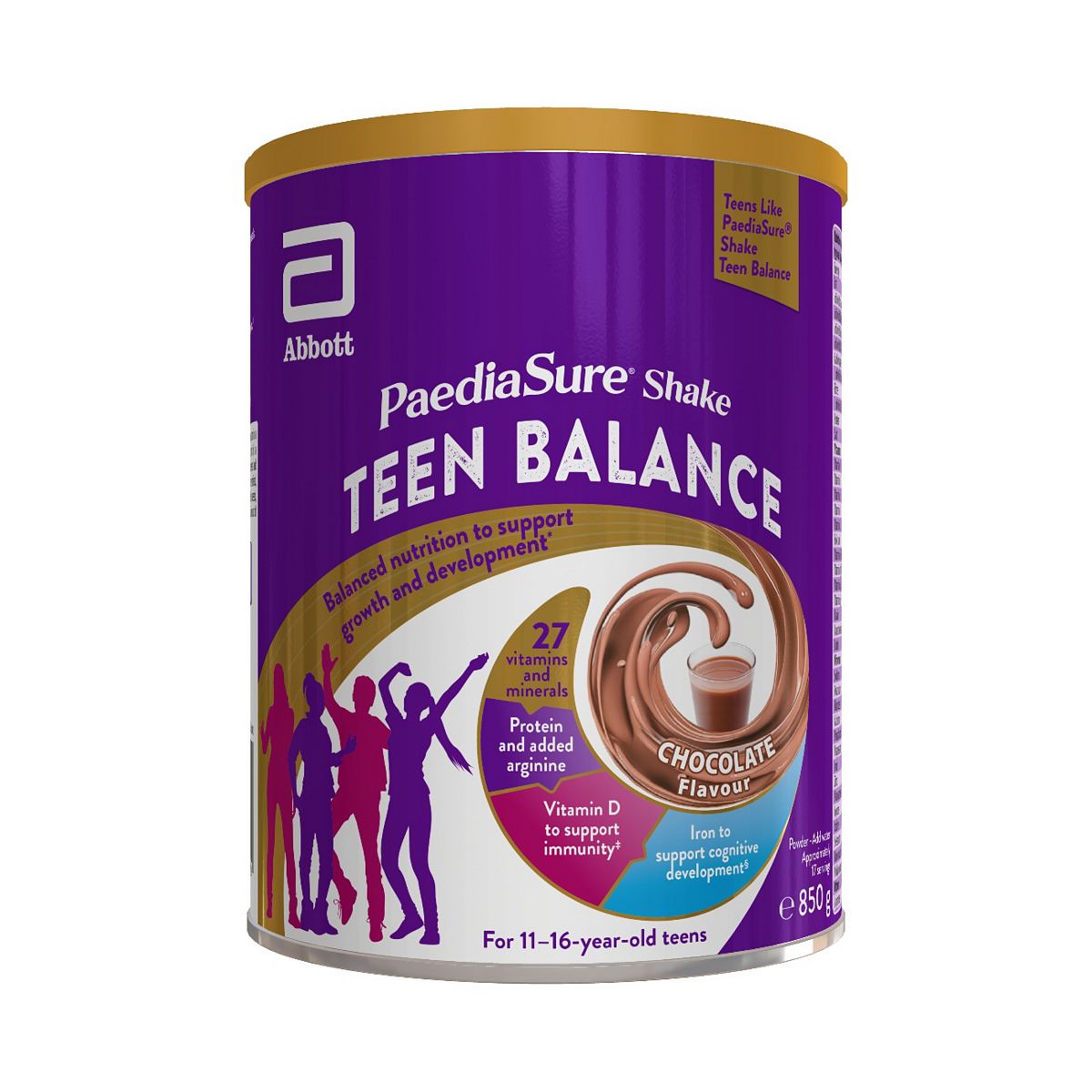 Paediasure Shake Teen Balance Protein Powder Chocolate 850g