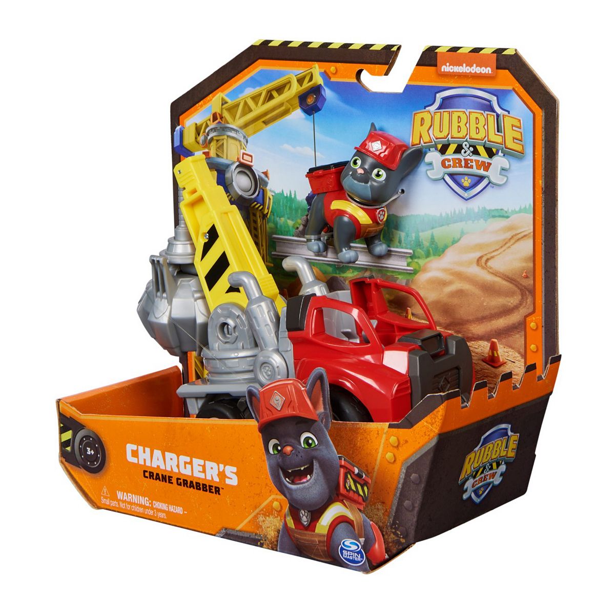 NEW Paw Patrol Rubble & Crew, Chargers Crane Grabber Toy Truck - Image 8