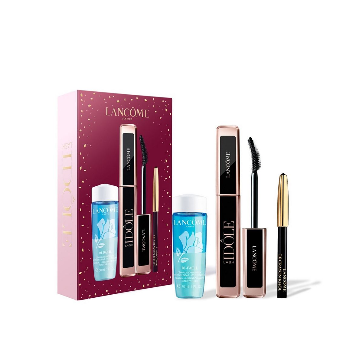 Lancome Lash Idôle Mascara Routine, Clump-Free Lashes, Intense Black Definition, Makeup Christmas Set