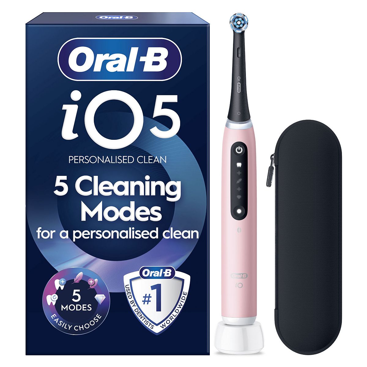 Oral B Oral-B Io5 Electric Toothbrush Pink 1 Brush Head Soft Travel Case