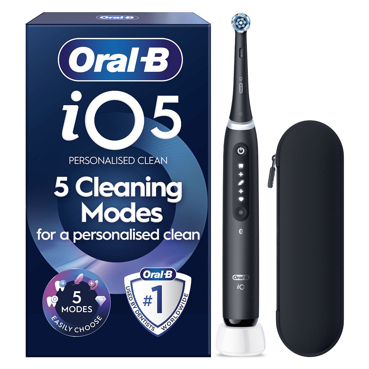 Oral B Oral-B Io5 Electric Toothbrush Black 1 Brush Head Soft Travel Case