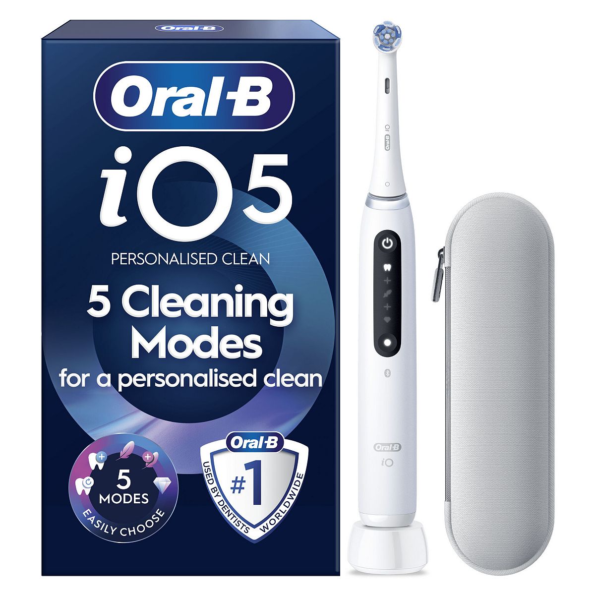 Oral B Oral-B Io5 Electric Toothbrush White 1 Brush Head Soft Travel Case