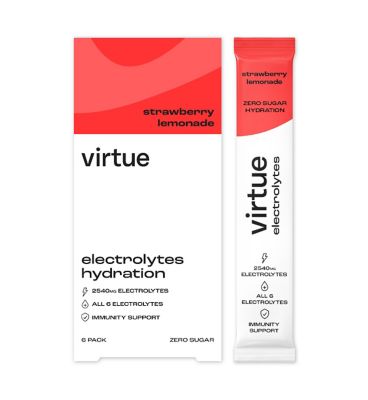 Virtue Electrolytes Hydration Strawberry Lemonade 6 Sachets - Boots
