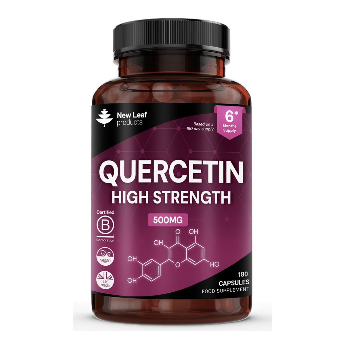 New Leaf Quercetin 500Mg Capsules 6 Months Supply Immune Health High Strength Supplement