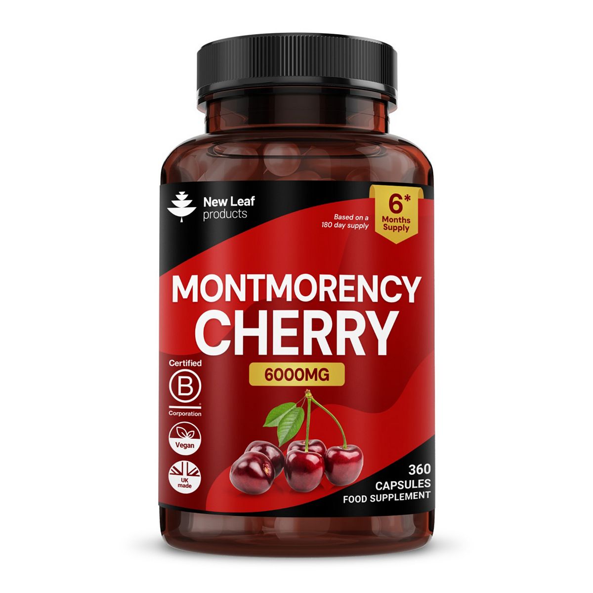 New Leaf Cherry Supplement 6000Mg Montmorency Antioxidant High Strength 360 Capsules