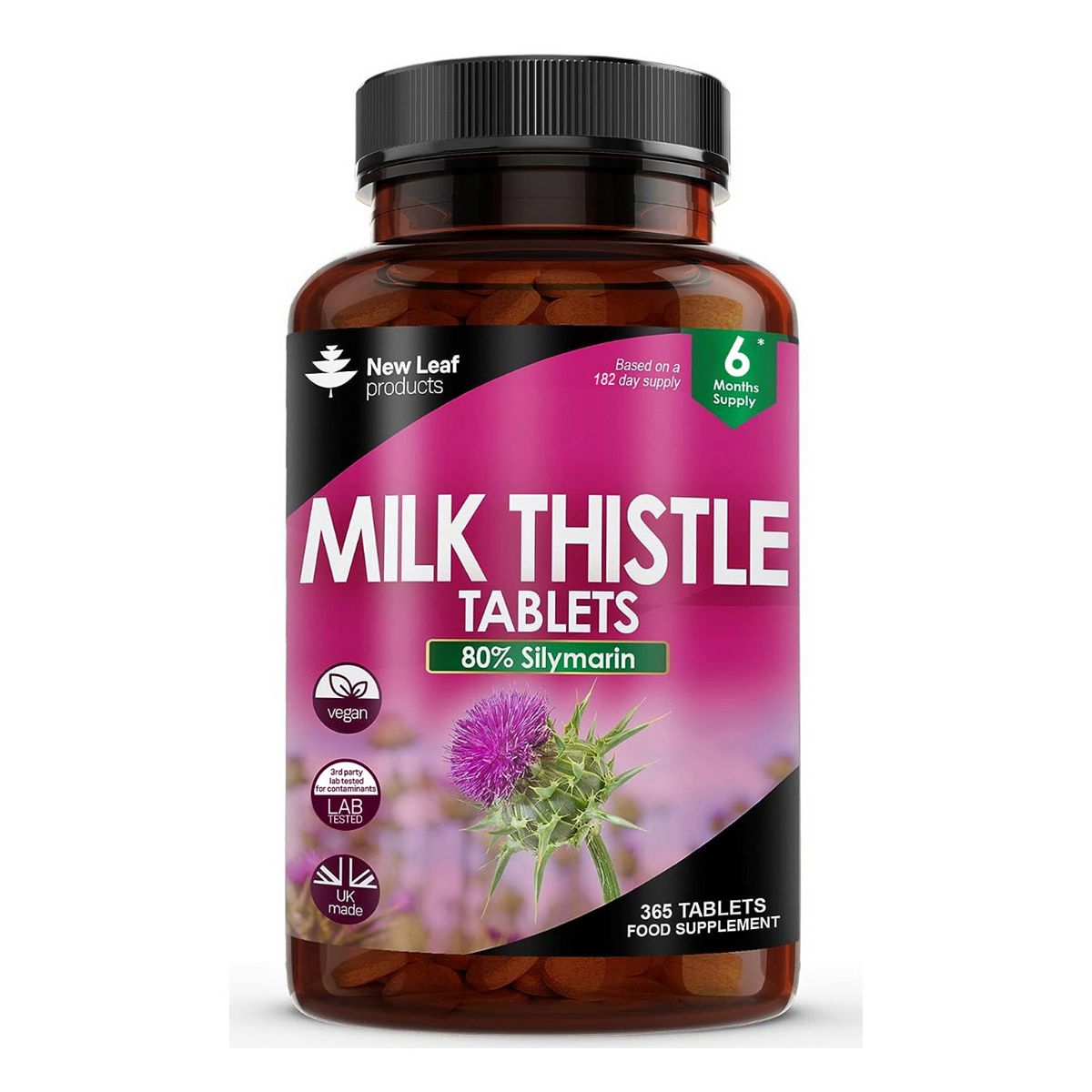 New Leaf Milk Thistle Tablets 4000Mg - 80% Silymarin High Strength 365