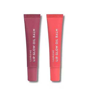 Lumene Lip Glow Oil Balm Duo Juicy & Raspberry
