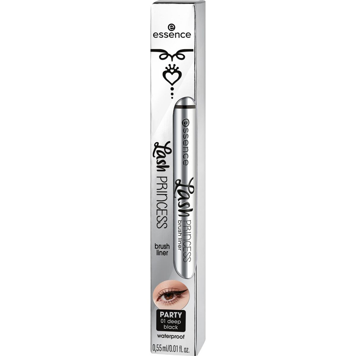 Essence Lash Princess Brush Liner Party 01 Deep Black Waterproof 0.6ml